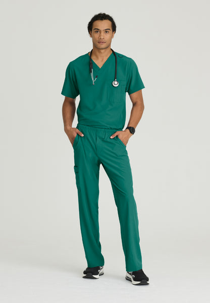 Structure 1-Pocket V-Neck Scrub Top - Hunter