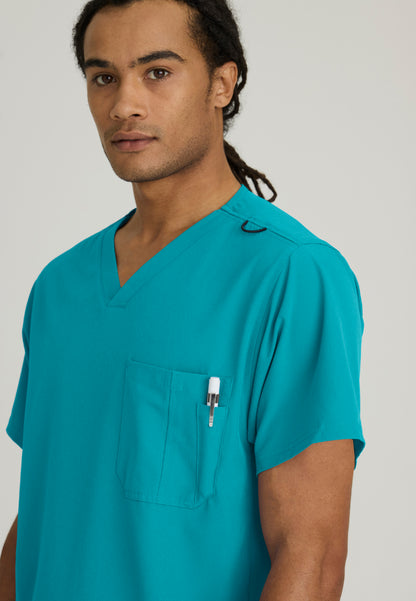 Structure 1-Pocket V-Neck Scrub Top - Teal