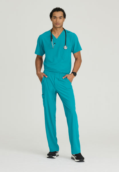 Structure 1-Pocket V-Neck Scrub Top - Teal