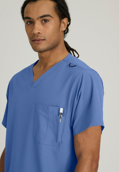 Structure 1-Pocket V-Neck Scrub Top - Ciel