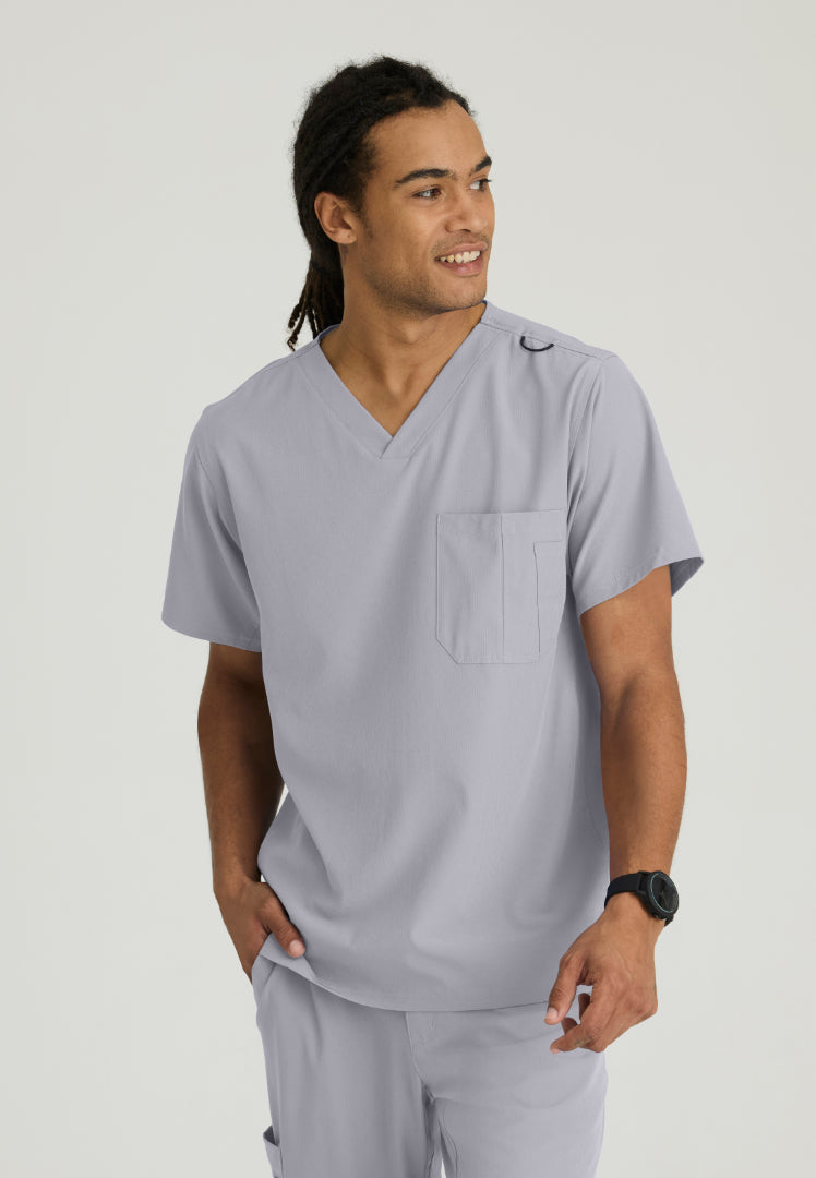 Structure 1-Pocket V-Neck Scrub Top - Moonstruck