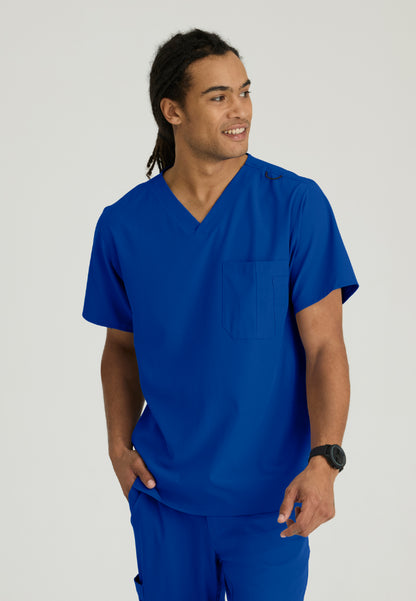 Structure 1-Pocket V-Neck Scrub Top - Galaxy