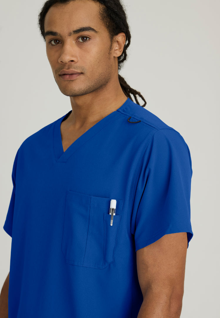 Structure 1-Pocket V-Neck Scrub Top - Galaxy