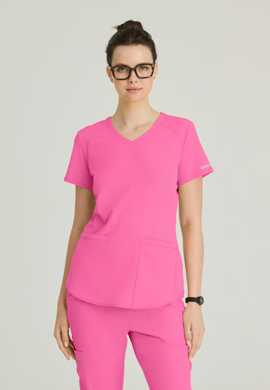 Breeze V-Neck Scrub Top - Passion Pink