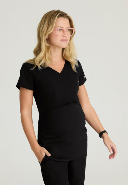 Bloom Maternity Scrub Top - Black