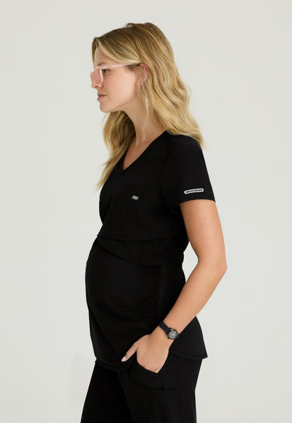 Bloom Maternity Scrub Top - Black