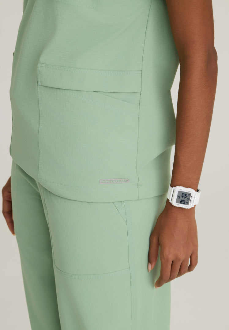 Charlie Shirt Collar Dolman Scrub Top - Field Green