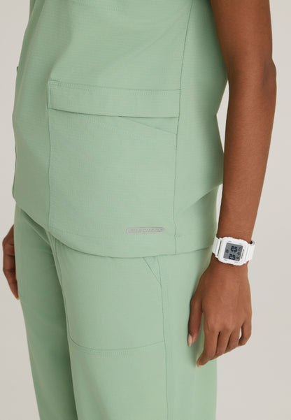 Charlie Shirt Collar Dolman Scrub Top - Field Green