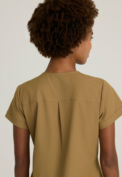 Trek Tuck-In Rounded Neck Scrub Top - Duffle