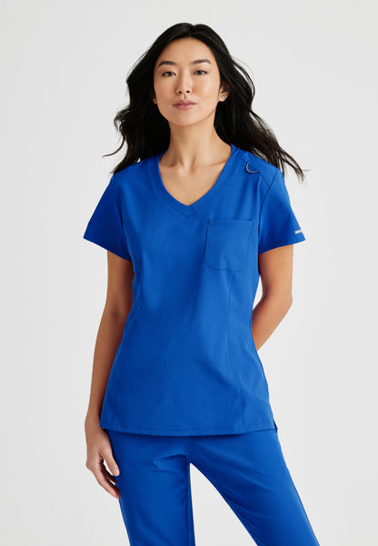 Dignity Single Pocket Tuck In Top - New Royal