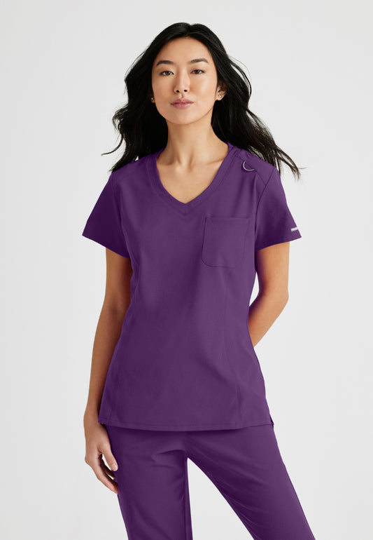 Skechers™ "Dignity" Single Pocket Tuck In Top - Eggplant