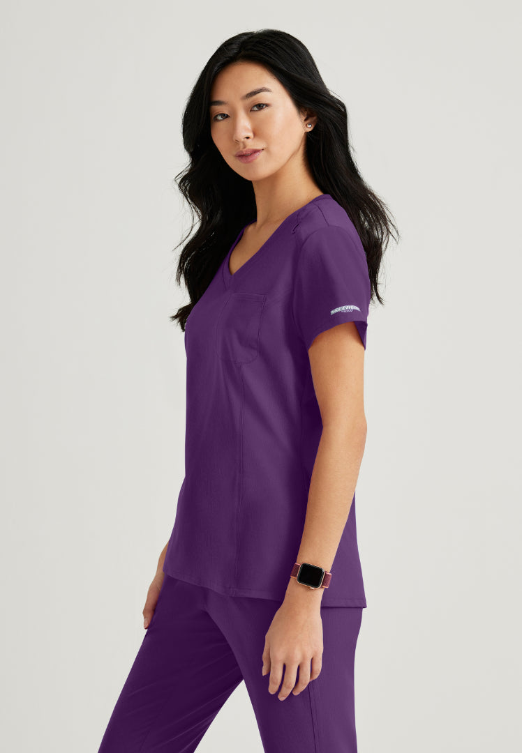 Skechers™ "Dignity" Single Pocket Tuck In Top - Eggplant