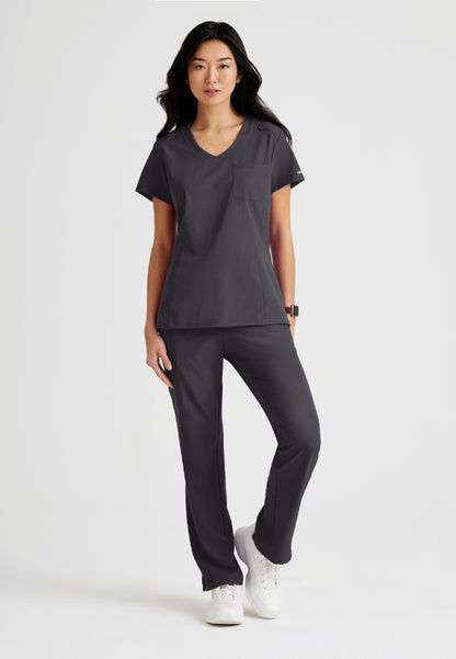 Dignity Single Pocket Tuck In Top - Pewter