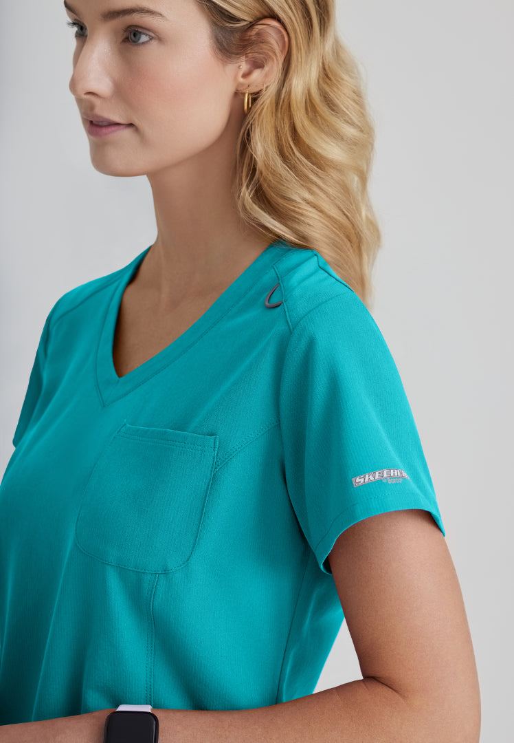 Skechers™ "Dignity" Single Pocket Tuck In Top - Teal