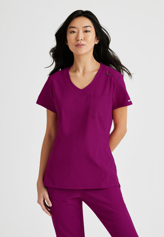 Skechers™ "Dignity" Single Pocket Tuck In Top - Wine