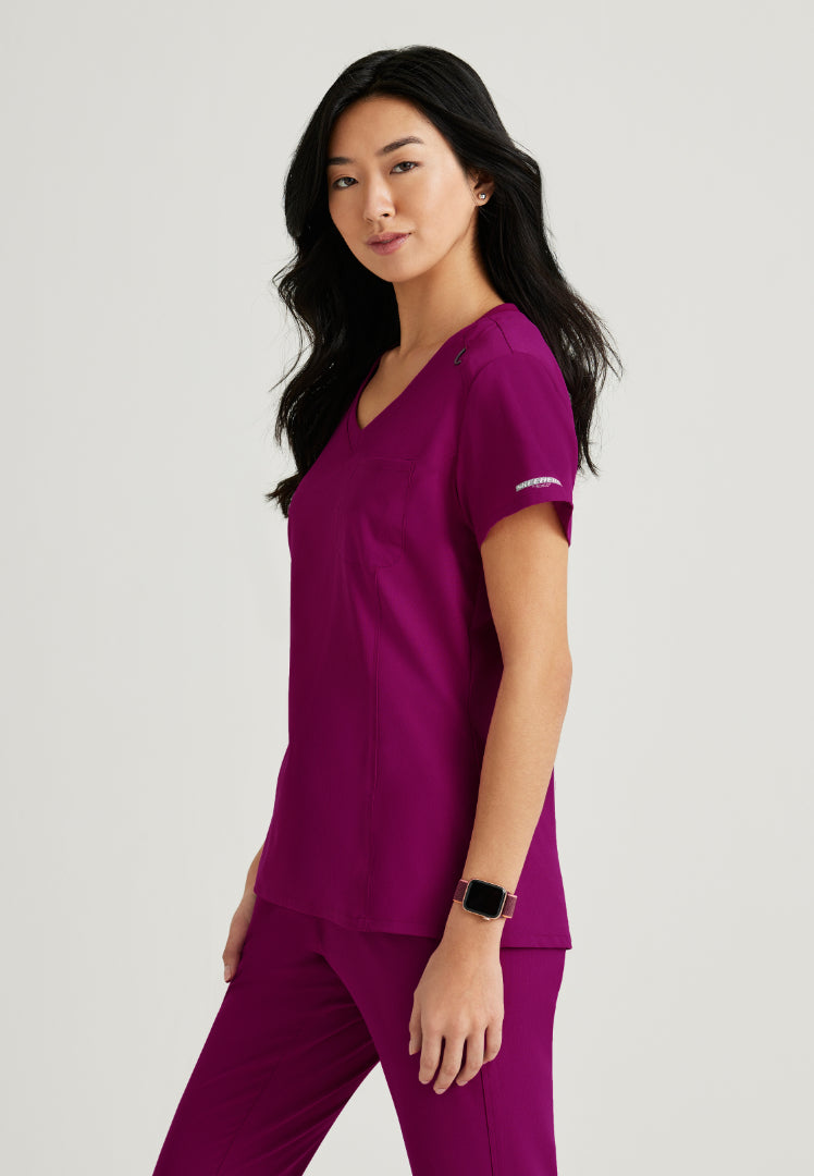 Skechers™ "Dignity" Single Pocket Tuck In Top - Wine