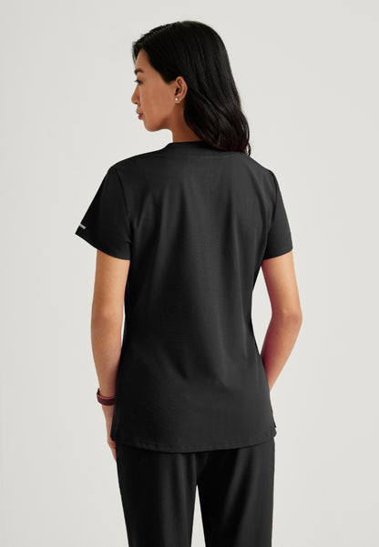 Blusa Dignity con un solo bolsillo y detalle de pliegues - Negra