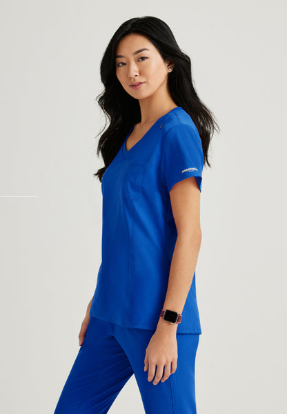 Dignity Single Pocket Tuck In Top - New Royal