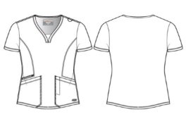 Line Drawing for Haut à col en V 3 poches Skechers Slip-ins « Serene » - Bleu ciel