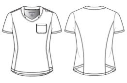 Line Drawing for Flow 1-Pocket Tulip Hem Top - Black