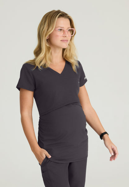 Bloom Maternity Scrub Top - Pewter