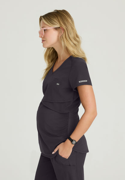 Bloom Maternity Scrub Top - Pewter