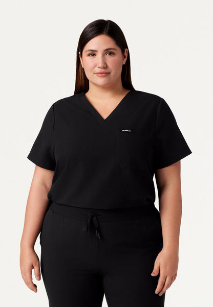 Blusa médica Rhena Essential de un bolsillo - Negra