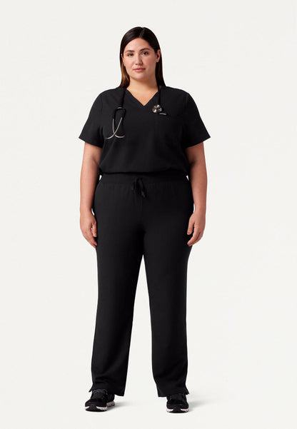 Blusa médica Rhena Essential de un bolsillo - Negra