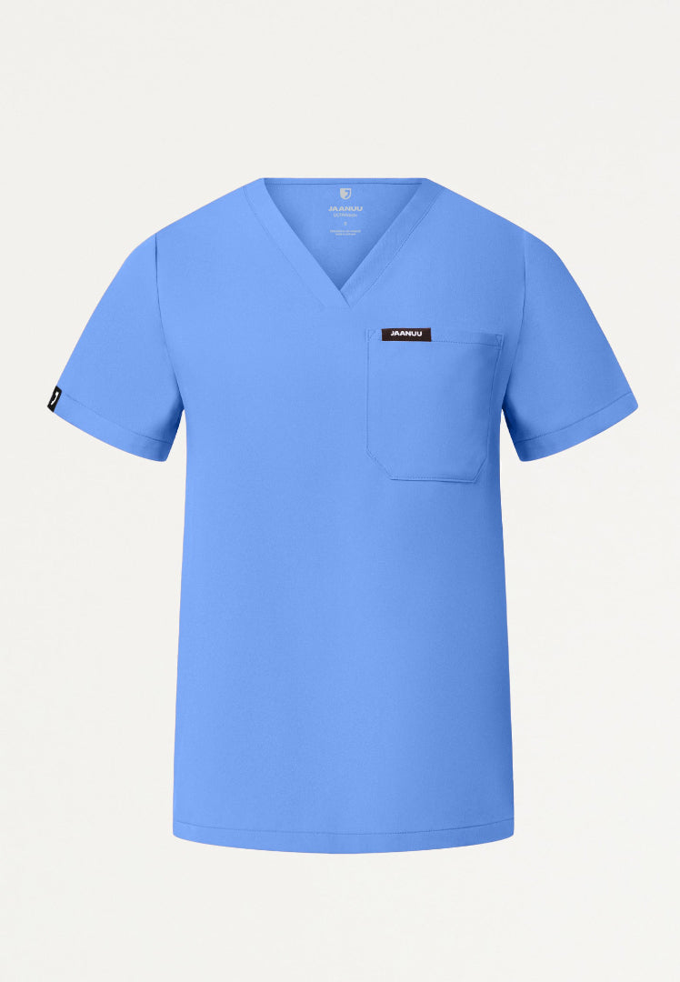 Rhena Essential 1-Pocket Scrub Top - Ciel Blue