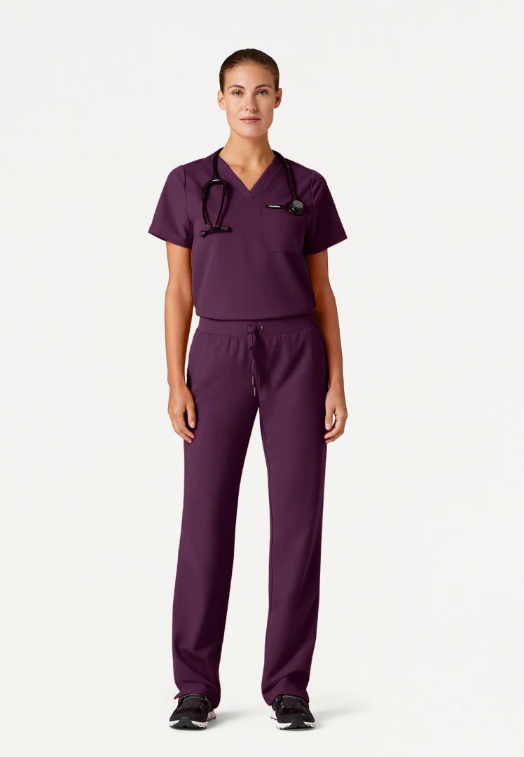 Rhena Essential 1-Pocket Scrub Top - Deep Eggplant