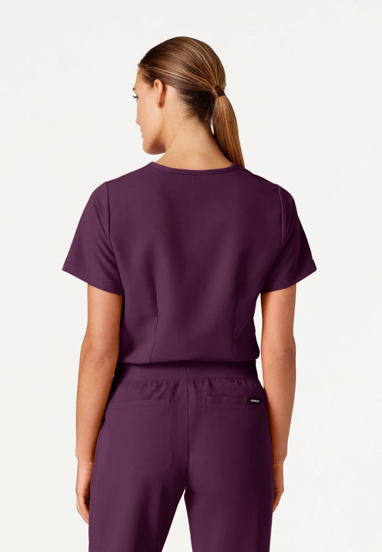Rhena Essential 1-Pocket Scrub Top - Deep Eggplant