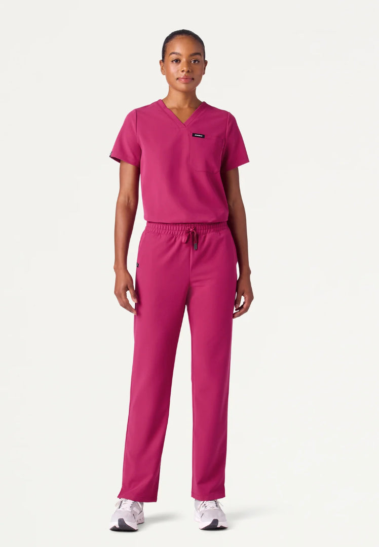 Rhena Essential 1-Pocket Scrub Top - Wild Berry