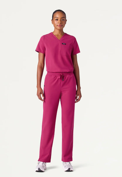 Rhena Essential 1-Pocket Scrub Top - Wild Berry