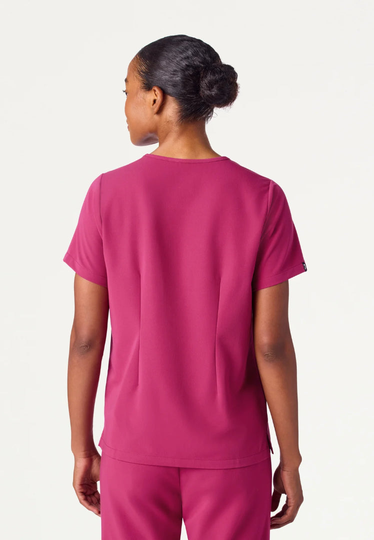 Rhena Essential 1-Pocket Scrub Top - Wild Berry