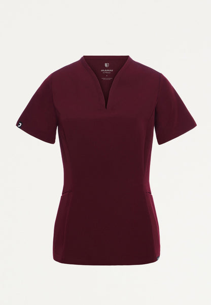 Calix Fit & Flare Scrub Top - Burgundy