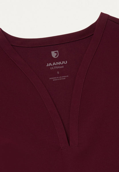 Calix Fit & Flare Scrub Top - Burgundy