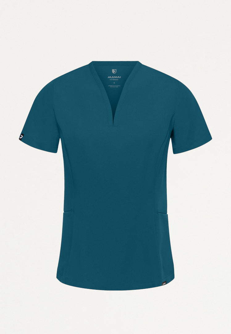 Calix Fit & Flare Scrub Top - Caribbean Blue