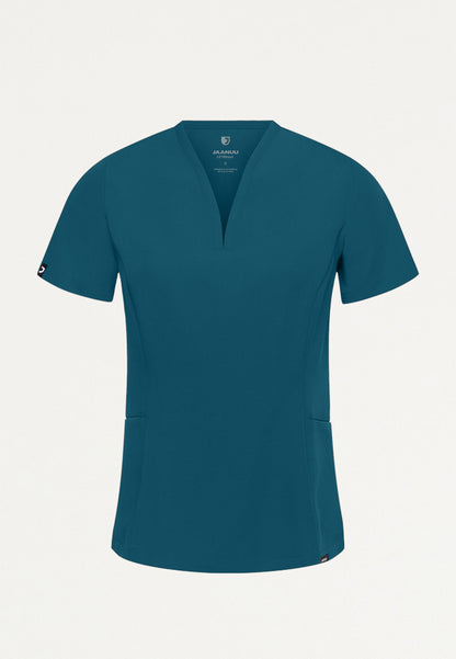 Calix Fit & Flare Scrub Top - Caribbean Blue