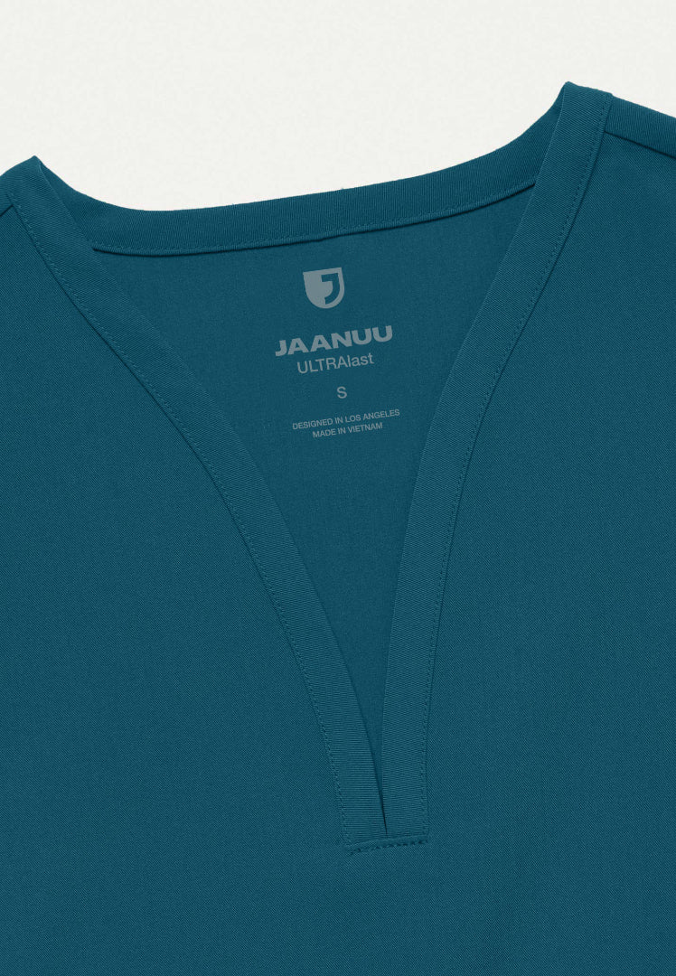 Calix Fit & Flare Scrub Top - Caribbean Blue