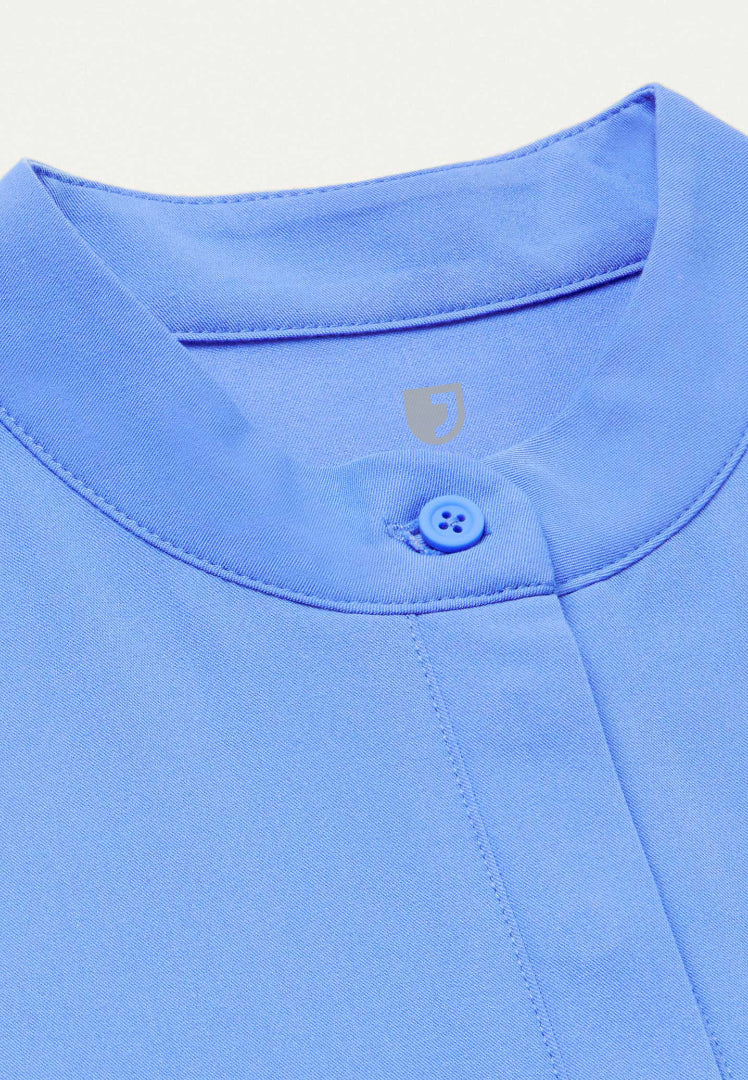 Savi Tuck-In Stand-Collar Scrub Top - Ciel Blue