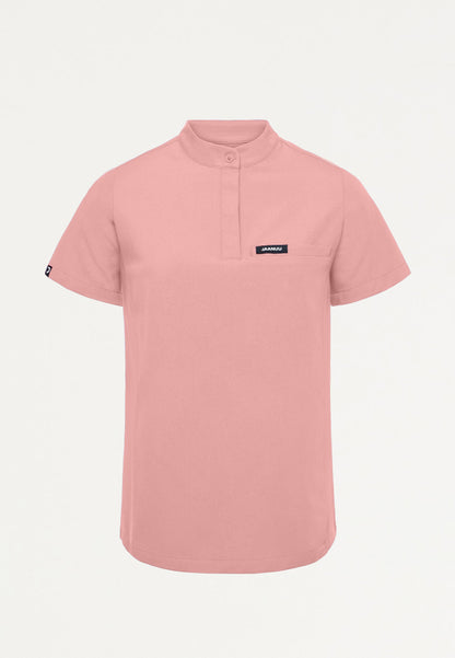 Savi Tuck-In Stand-Collar Scrub Top - Mauve