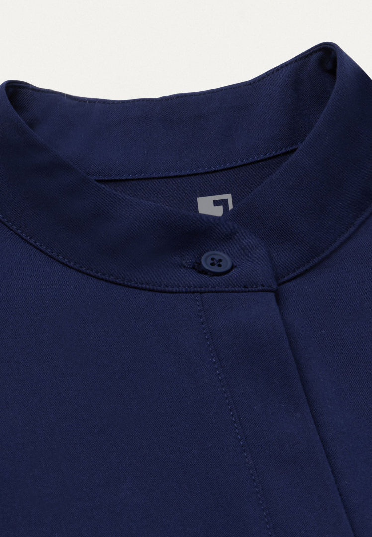 Savi Tuck-In Stand-Collar Scrub Top - Midnight Navy