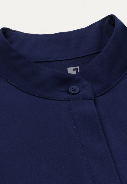 Savi Tuck-In Stand-Collar Scrub Top - Midnight Navy