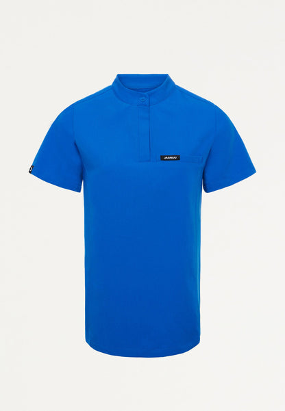 Savi Tuck-In Stand-Collar Scrub Top - Royal Blue