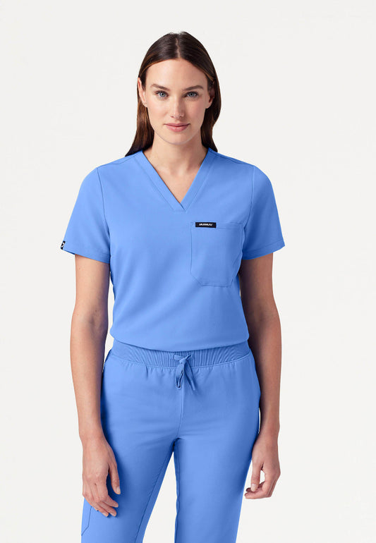 Rhena Slim Essential 1-Pocket Scrub Top - Ciel Blue