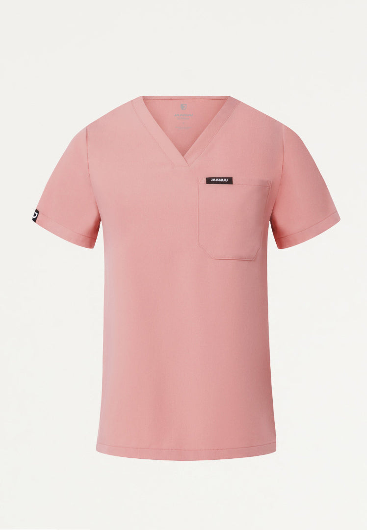 Rhena Slim Essential 1-Pocket Scrub Top - Mauve