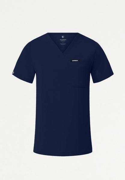 Rhena Slim Essential 1-Pocket Scrub Top - Midnight Navy