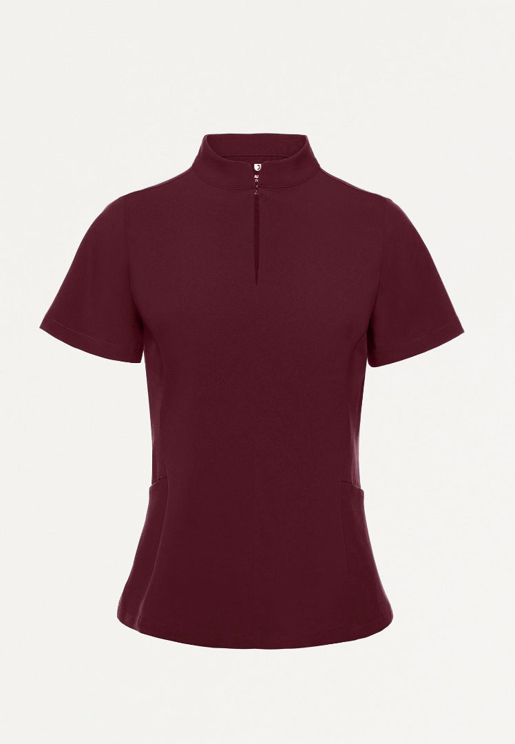 Aria Fit & Flare UltraLITE™ Scrub Top - Burgundy