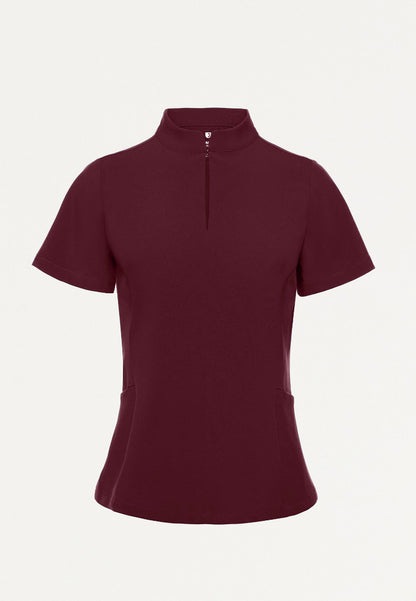 Aria Fit & Flare UltraLITE™ Scrub Top - Burgundy
