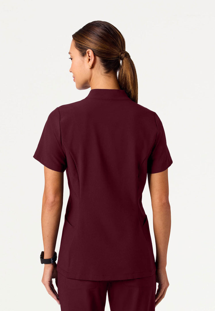 Aria Fit & Flare UltraLITE™ Scrub Top - Burgundy